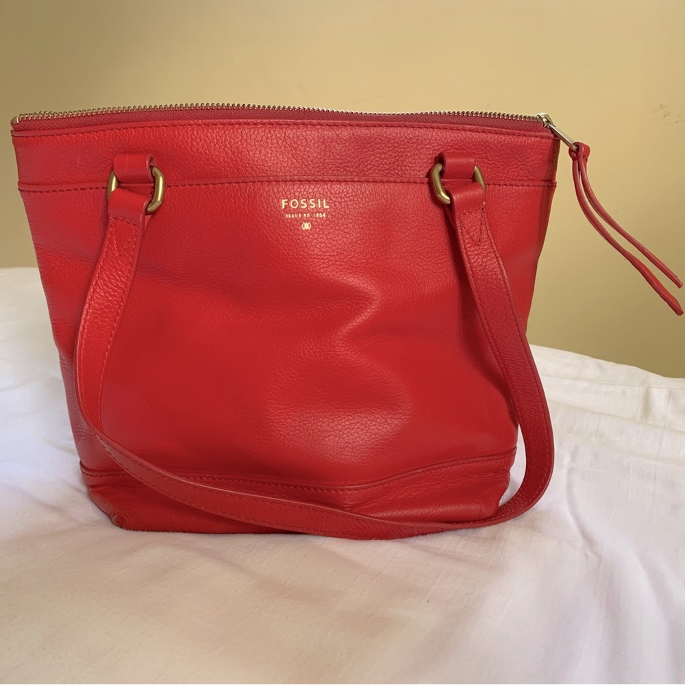 Red Fossil purse.